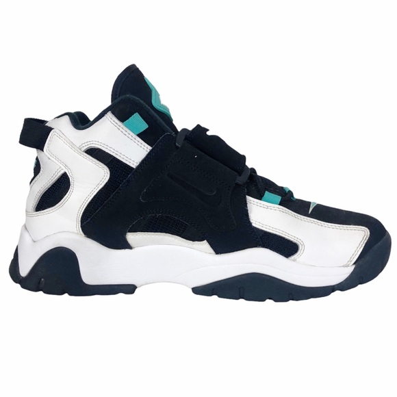 CABANA Nike Air Barrage Mid Top Black White Cabana Nubuck Leather Mesh Trainer - Picture 5 of 13